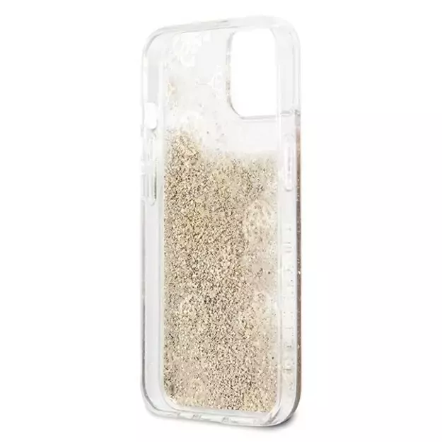 Guess GUHCP13SLGPEGO iPhone 13 mini 5.4&quot  gold/gold hardcase Peony Liquid Glitter 12