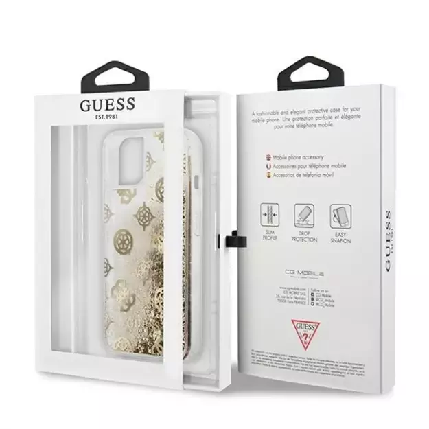 Guess GUHCP13SLGPEGO iPhone 13 mini 5.4&quot  gold/gold hardcase Peony Liquid Glitter 14