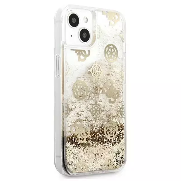 Guess GUHCP13SLGPEGO iPhone 13 mini 5.4&quot  gold/gold hardcase Peony Liquid Glitter 10