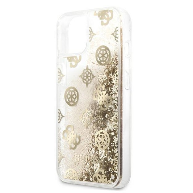 Guess GUHCP13SLGPEGO iPhone 13 mini 5.4&quot  gold/gold hardcase Peony Liquid Glitter 4