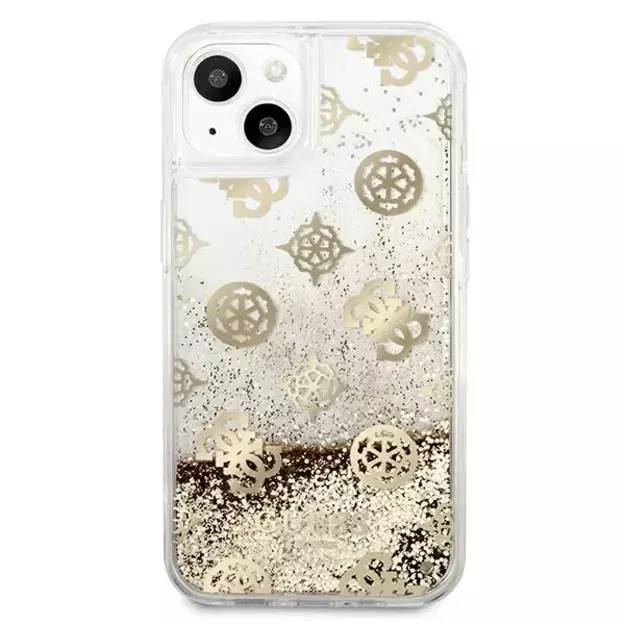 Guess GUHCP13SLGPEGO iPhone 13 mini 5.4&quot  gold/gold hardcase Peony Liquid Glitter 9