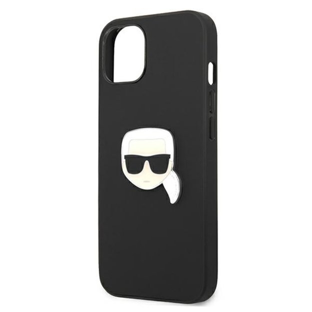 Karl Lagerfeld KLHCP13SPKMK iPhone 13 mini 5,4  czarny/black hardcase Leather Ikonik Karl`s Head Metal 5