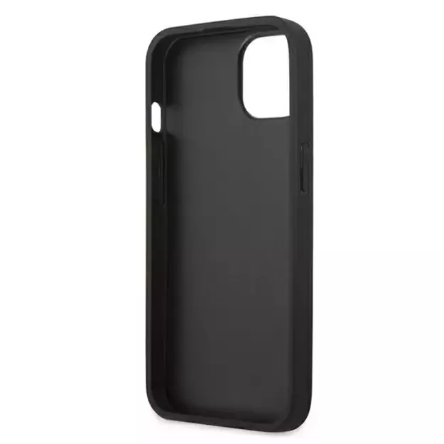 Karl Lagerfeld KLHCP13SPKMK iPhone 13 mini 5,4  czarny/black hardcase Leather Ikonik Karl`s Head Metal 13