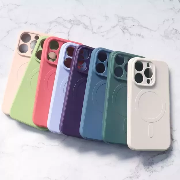 MagSafe compatible silicone case for iPhone 15 Silicone Case - cream 3
