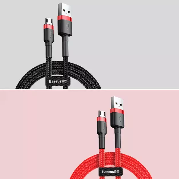 Baseus Cafule Cable durable nylon cable USB / micro USB 2A 3M black-gray (CAMKLF-HG1) 18