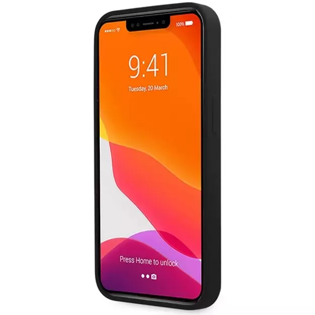 Guess GUHCP13XLSLMGBK iPhone 13 Pro Max 6.7  black/black hardcase Silicone Script Gold Logo 4