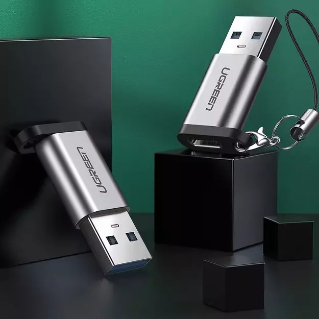 USB C (female) - USB (male) adapter Ugreen US276 USB 5Gb/s - gray 1