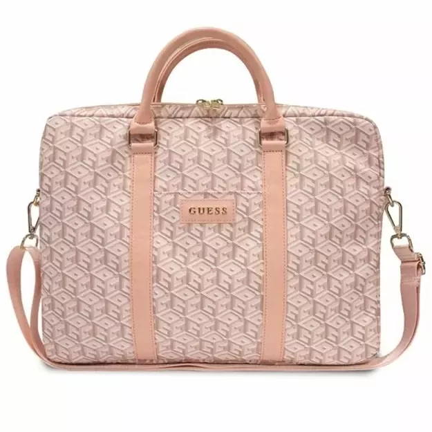 Guess GCube Stripes bag for a 16&quot  laptop - pink