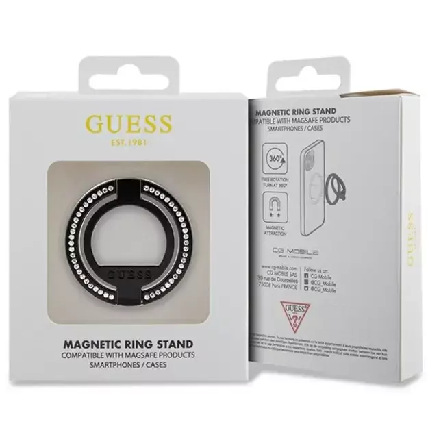 Guess MagSafe Ring stand GUMRSALDGK black/black Rhinestone 3