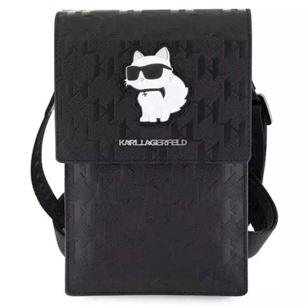 Karl Lagerfeld Case KLWBSAKHPCK Handbag - Black Saffiano Monogram Choupette 5