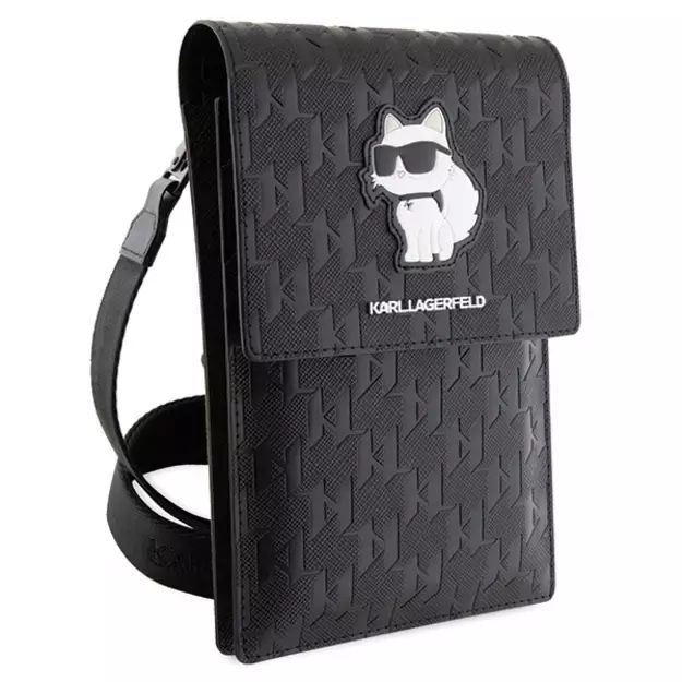 Karl Lagerfeld Case KLWBSAKHPCK Handbag - Black Saffiano Monogram Choupette 6