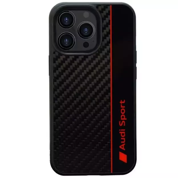 Audi Carbon Fiber Stripe iPhone 13 Pro / 13 6.1&quot  black/black hardcase AUS-TPUPCIP13P-R8/D1-BK