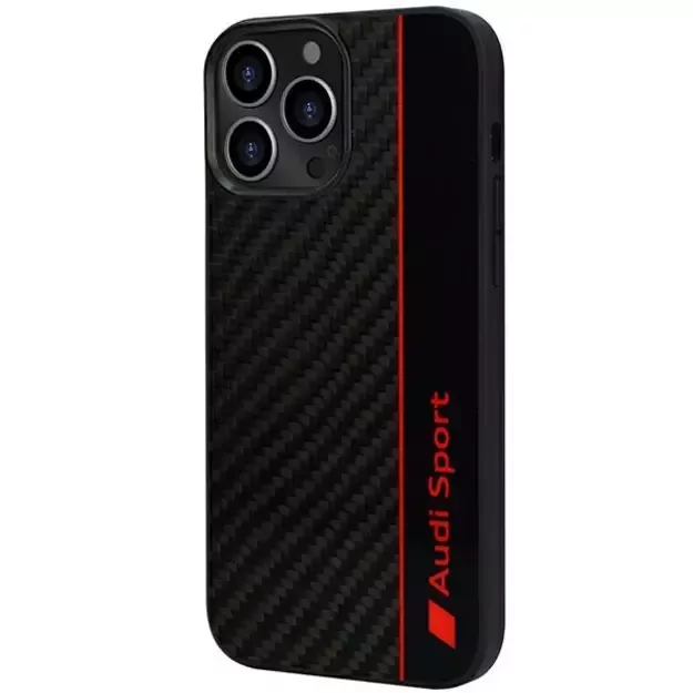 Audi Carbon Fiber Stripe iPhone 13 Pro / 13 6.1&quot  black/black hardcase AUS-TPUPCIP13P-R8/D1-BK 6