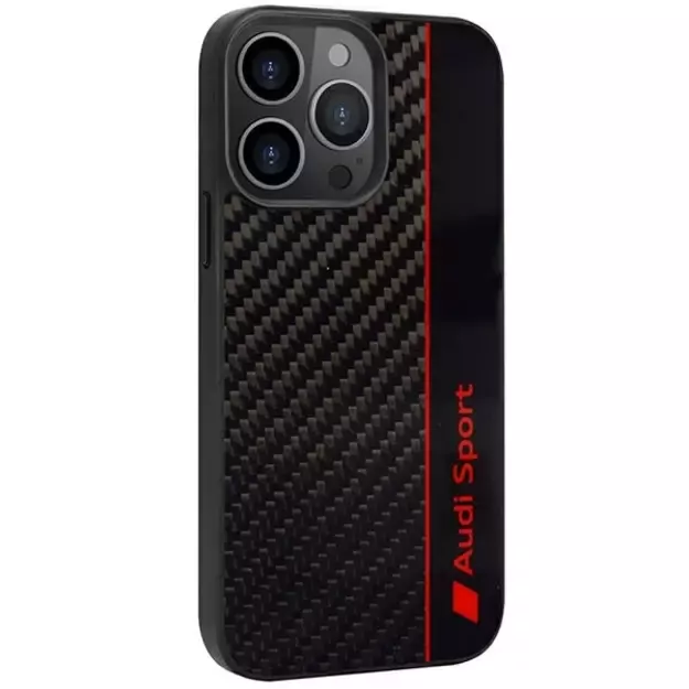 Audi Carbon Fiber Stripe iPhone 13 Pro / 13 6.1&quot  black/black hardcase AUS-TPUPCIP13P-R8/D1-BK 5