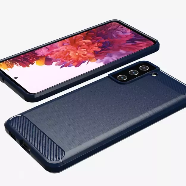 Carbon Case Flexible Cover TPU Case for Samsung Galaxy S21+ 5G (S21 Plus 5G) blue 4