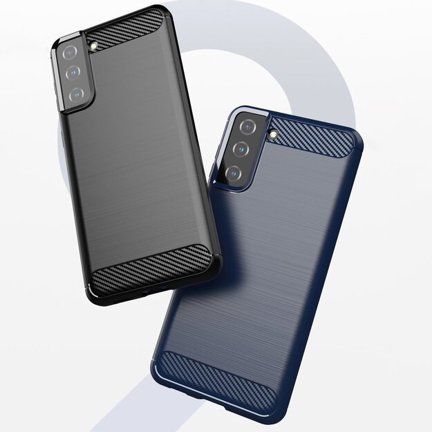Carbon Case Flexible Cover TPU Case for Samsung Galaxy S21+ 5G (S21 Plus 5G) blue 12