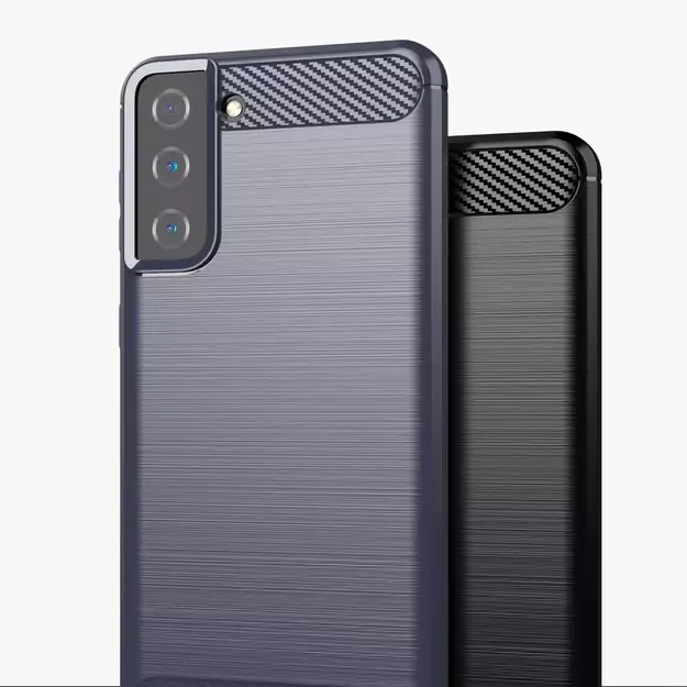 Carbon Case Flexible Cover TPU Case for Samsung Galaxy S21+ 5G (S21 Plus 5G) blue 3