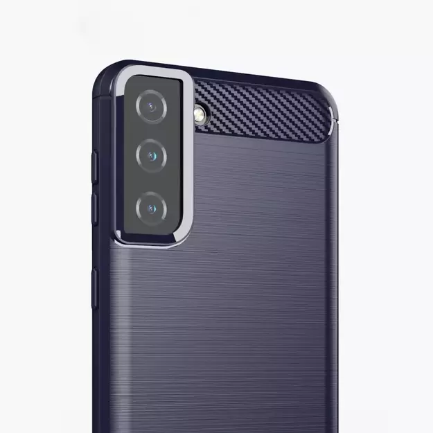 Carbon Case Flexible Cover TPU Case for Samsung Galaxy S21+ 5G (S21 Plus 5G) blue 2