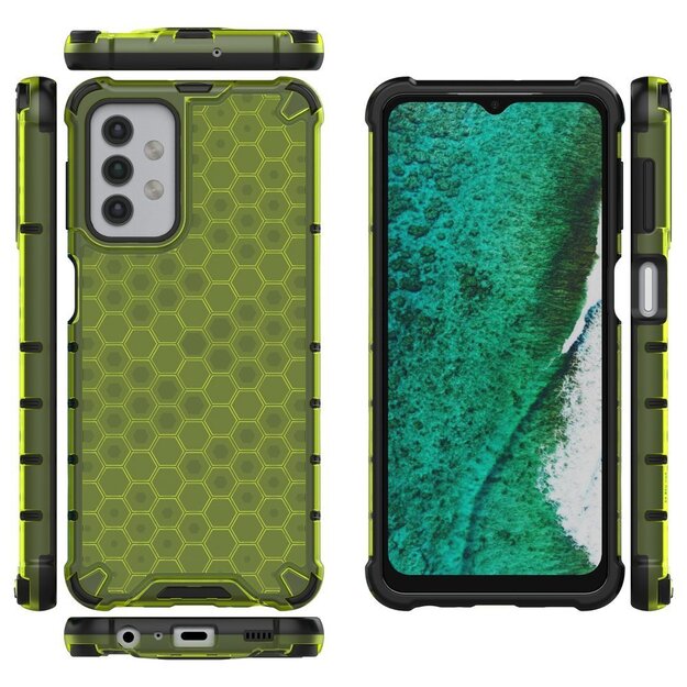 Honeycomb Case armor cover with TPU Bumper for Samsung Galaxy A32 5G green 1