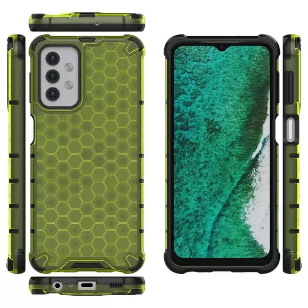 Honeycomb Case armor cover with TPU Bumper for Samsung Galaxy A32 5G green 14
