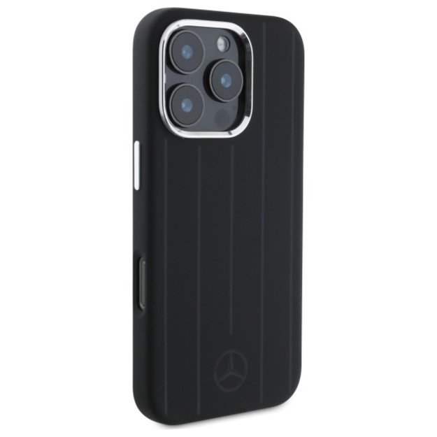 Mercedes MEHMP16L23SUVSK iPhone 16 Pro 6.3&quot  black/black hardcase Silicone Vertical Tonal Stripes MagSafe 3
