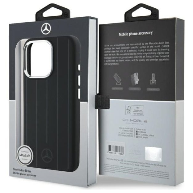 Mercedes MEHMP16L23SUVSK iPhone 16 Pro 6.3&quot  black/black hardcase Silicone Vertical Tonal Stripes MagSafe 7