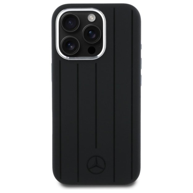Mercedes MEHMP16L23SUVSK iPhone 16 Pro 6.3&quot  black/black hardcase Silicone Vertical Tonal Stripes MagSafe 2