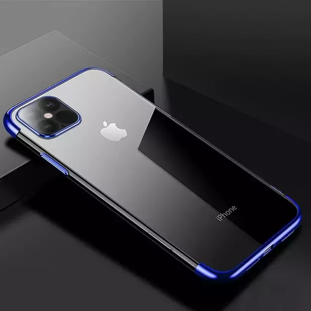 Clear Color Case Gel TPU Electroplating frame Cover for Samsung Galaxy S21+ 5G (S21 Plus 5G) blue 8