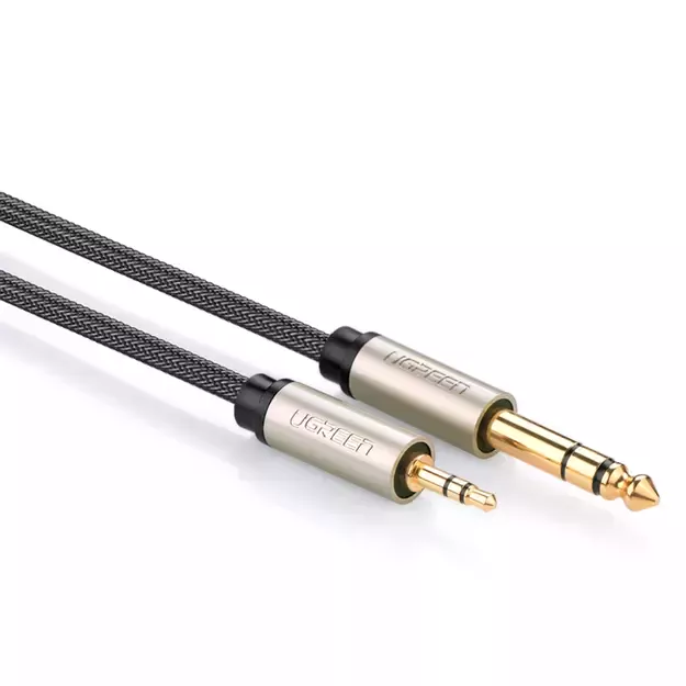 Ugreen AV127 10629 audio TRS cable mini jack 3.5mm / jack 6.35mm 3m - gray