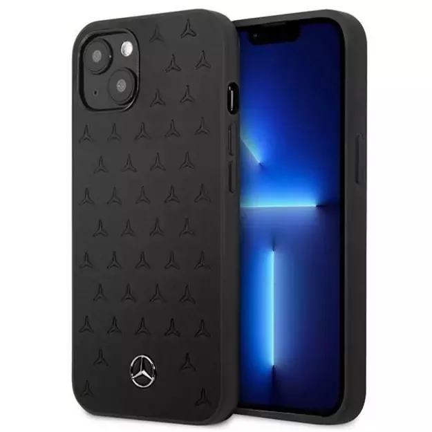 Mercedes MEHCP13SPSQBK iPhone 13 mini 5,4  czarny/black hardcase Leather Stars Pattern