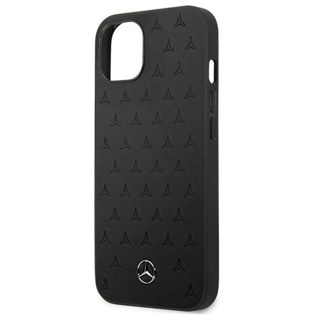 Mercedes MEHCP13SPSQBK iPhone 13 mini 5,4  czarny/black hardcase Leather Stars Pattern 5