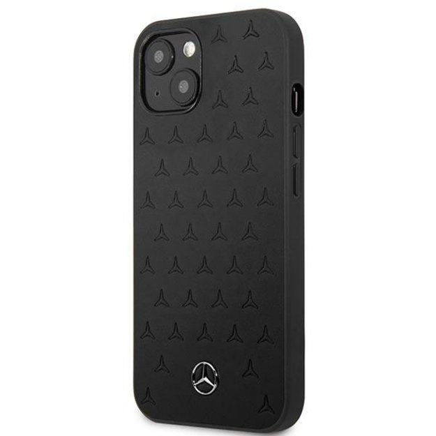 Mercedes MEHCP13SPSQBK iPhone 13 mini 5,4  czarny/black hardcase Leather Stars Pattern 1
