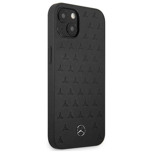 Mercedes MEHCP13SPSQBK iPhone 13 mini 5,4  czarny/black hardcase Leather Stars Pattern 3