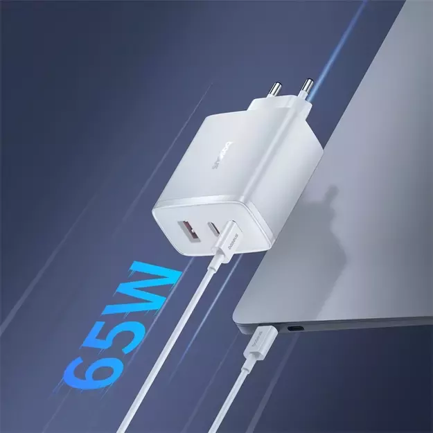 Baseus Cube Pro 65W GaN charger 2x USB-C USB-A - white 7