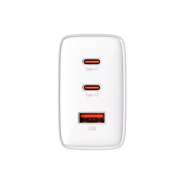 Baseus Cube Pro 65W GaN charger 2x USB-C USB-A - white 1
