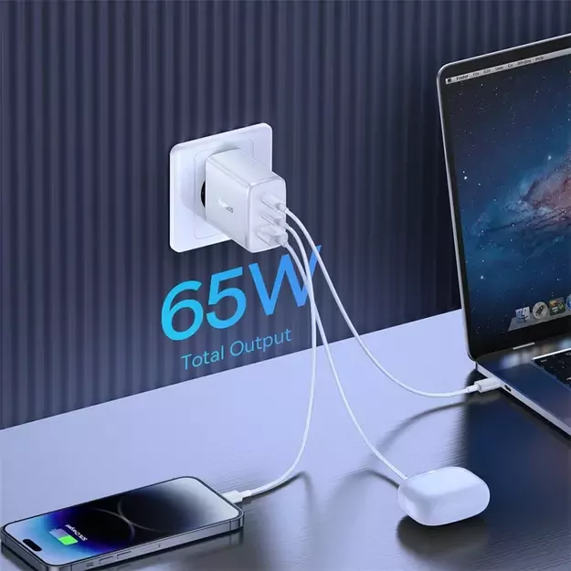 Baseus Cube Pro 65W GaN charger 2x USB-C USB-A - white 9