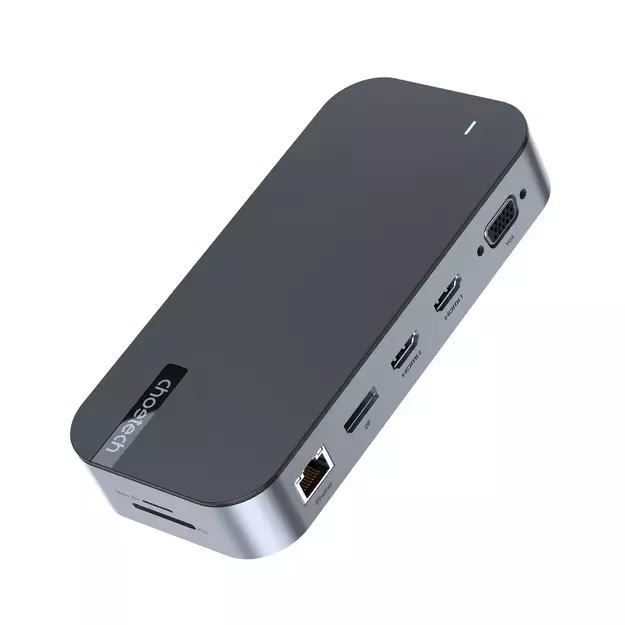 HUB Choetch M52 USB-C - USB-C PD/USB-C/USB-A/HDMI/VGA/DP/SD/TF/RJ45/AUX - gray 1