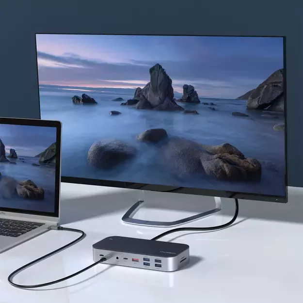 HUB Choetch M52 USB-C - USB-C PD/USB-C/USB-A/HDMI/VGA/DP/SD/TF/RJ45/AUX - gray 5