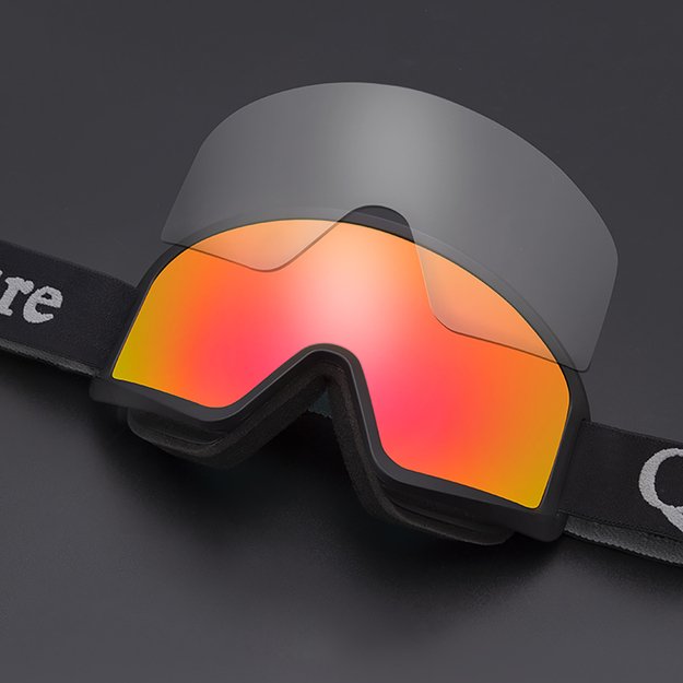 Qunature White Ski Goggles for Adults - Black 3