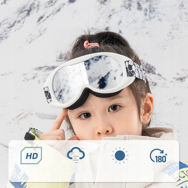 Qunature Panda Ski Goggles for Kids - Black/White 2