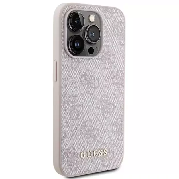 Guess 4G Metal Gold Logo case for iPhone 15 Pro - pink 3