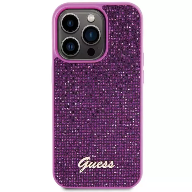 Guess Disco Metal Script case for iPhone 15 Pro - pink 2