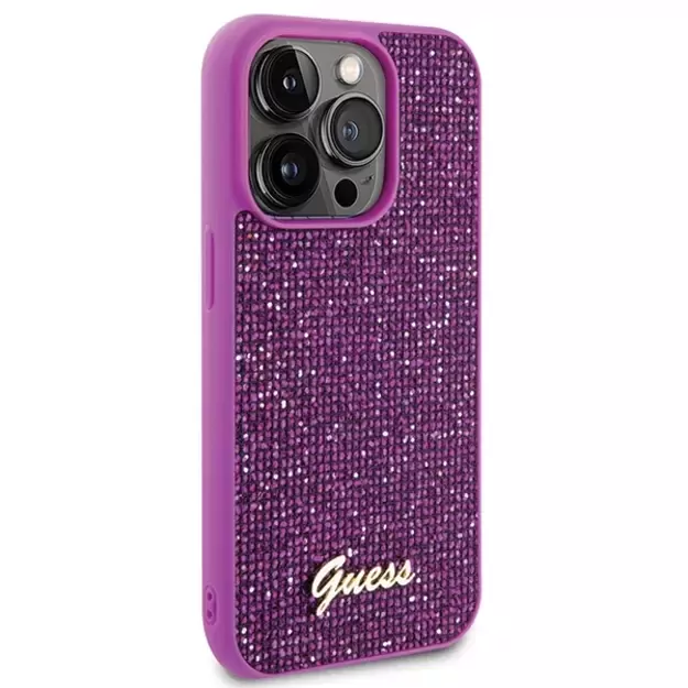 Guess Disco Metal Script case for iPhone 15 Pro - pink 3