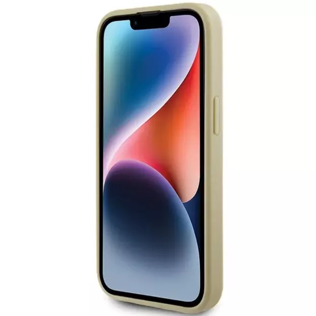 Guess Glitter Script Big 4G iPhone 15 Case - Gold 4