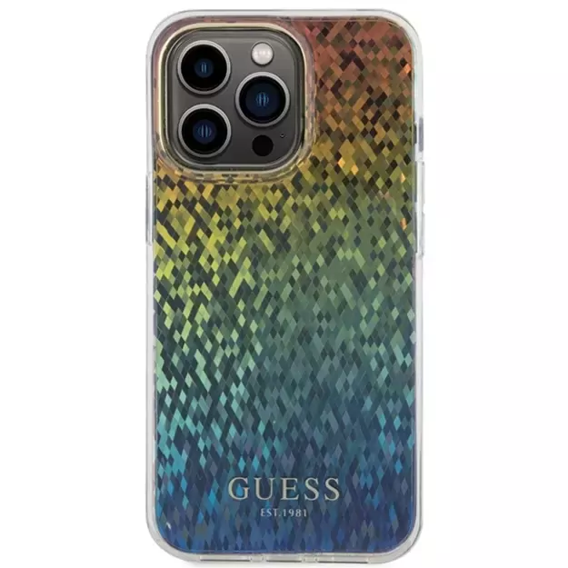 Guess IML Faceted Mirror Disco Iridescent case for iPhone 15 Pro Max - multicolored 9