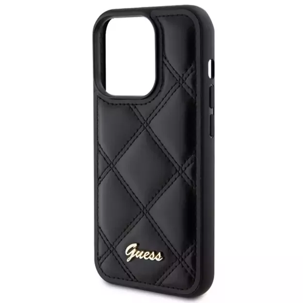 Guess Quilted Metal Logo case for iPhone 15 Pro Max - black 5