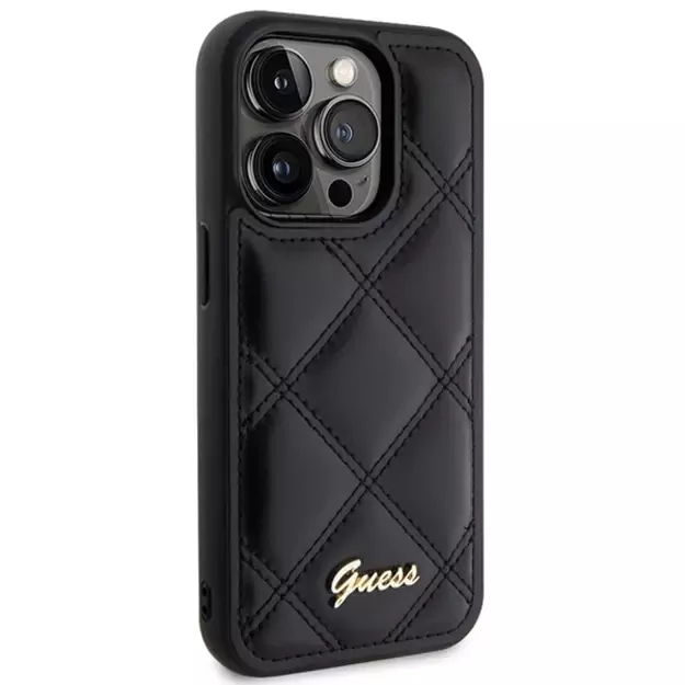 Guess Quilted Metal Logo case for iPhone 15 Pro Max - black 3