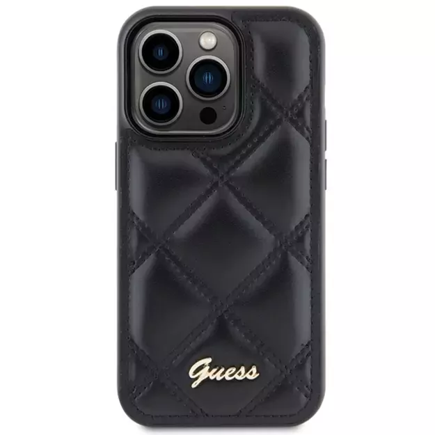 Guess Quilted Metal Logo case for iPhone 15 Pro Max - black 2