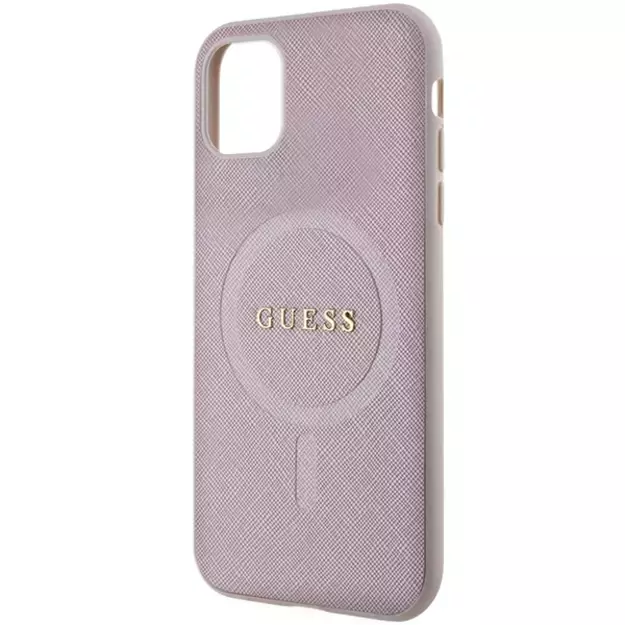 Guess GUHMN61PSAHMCP case for iPhone 11 / Xr - pink Saffiano MagSafe 5