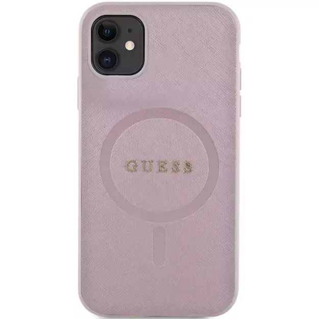 Guess GUHMN61PSAHMCP case for iPhone 11 / Xr - pink Saffiano MagSafe 2